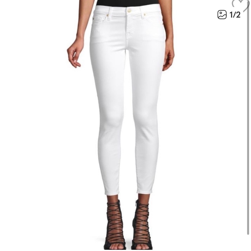 7 For All Mankind White ankle jeans